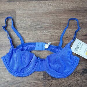 New Vintage Van Dale Bra Size 34B Purple Shiny Ribbed Underwire Unlined NOS